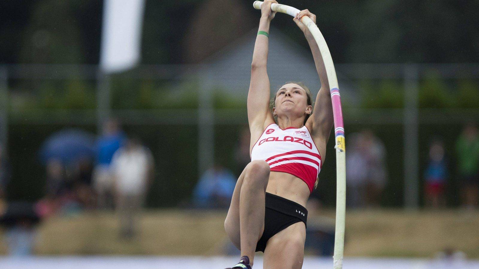 Belgian Elien Vekemans pictured in action during the 46th edition of the Nacht van de Atletiek' athletics meeting in Heusden-Zolder, Saturday 19 July 2025. BELGA PHOTO KRISTOF VAN ACCOM